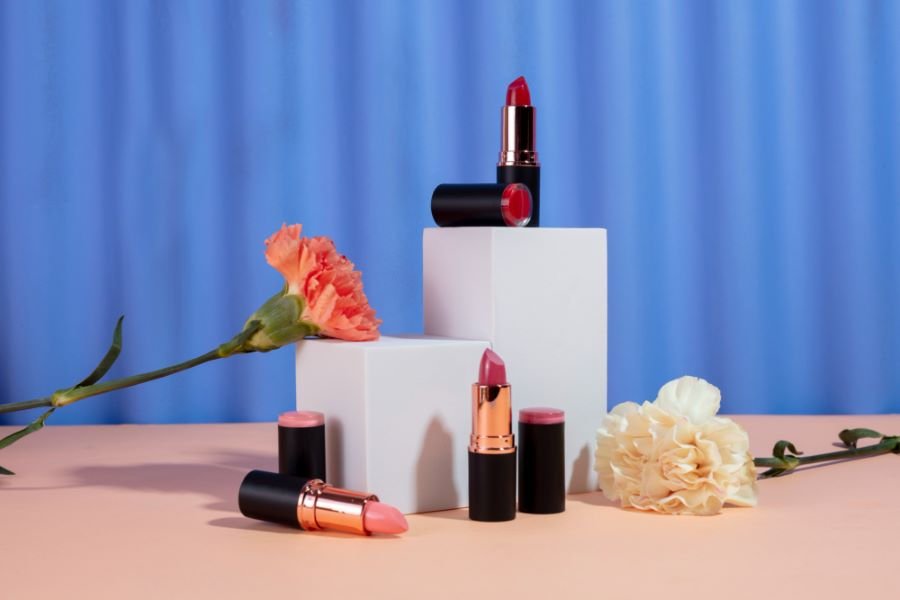 Cosmetic Product Photography with Color Coordination